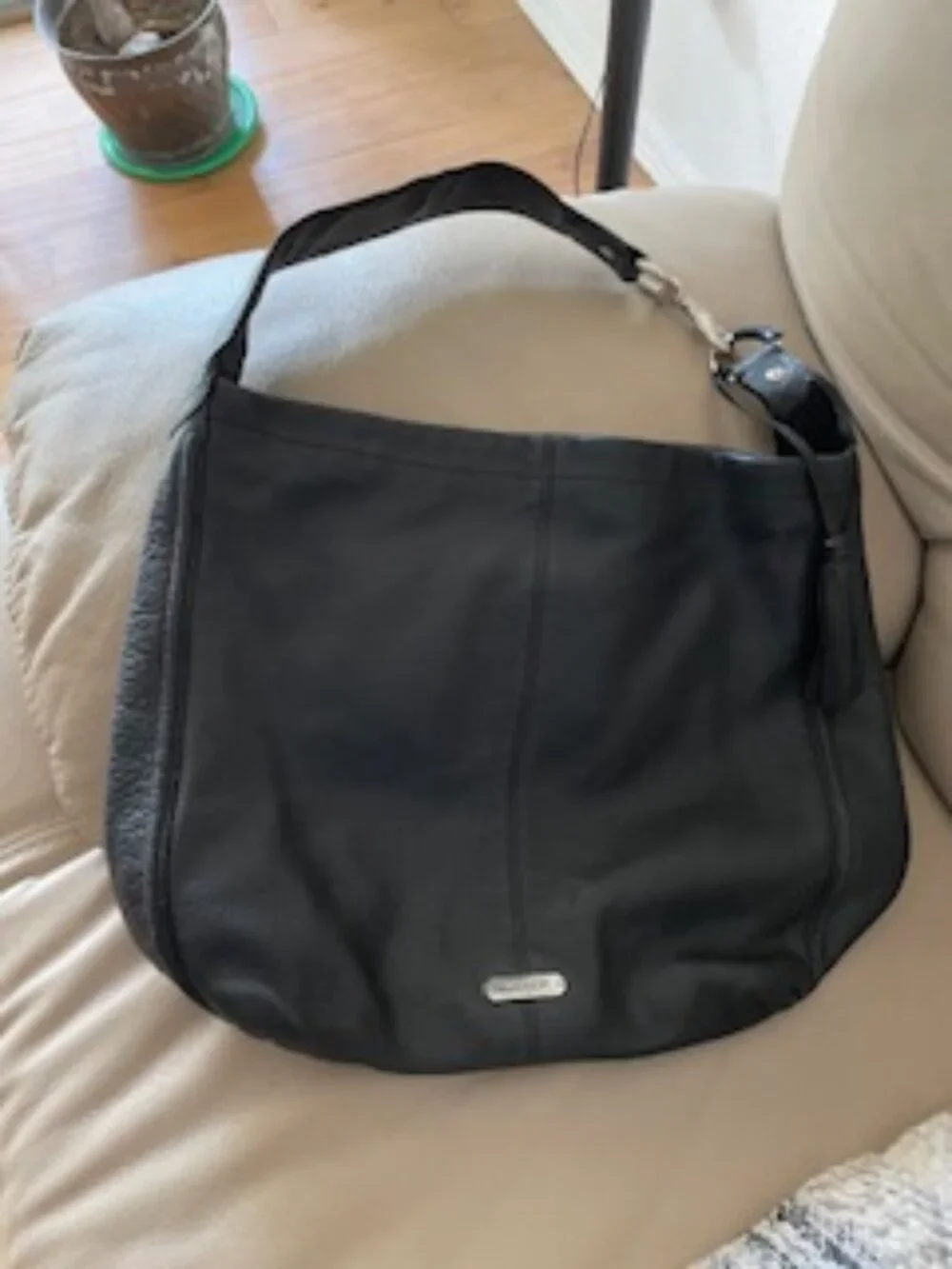 Coach Avery Black Leather Hobo Bag Large
